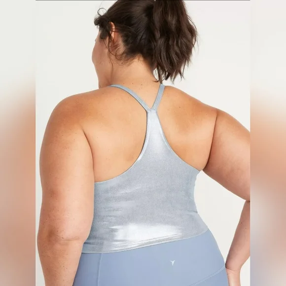 OLD NAVY Women’s Light Support PowerSoft Longline Sports Bra Melted Ice NWOT - Picture 7 of 11